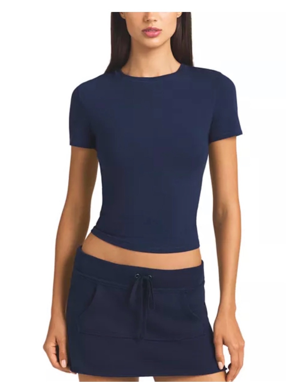 SKIMS COTTON JERSEY T-SHIRT STYLE: AP-TSH-0638 COLOR: NAVY SIZE: M